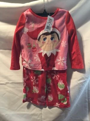 Elf on a Shelf Girls 3T Pajamas Set Shirt Pants Red (TW-4167)