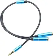 BRIGHTFUFU Headset Splitter Cable Audio Extension for Sharing Music Lightweight Design with Plated Connectors Compatible with Smartphones for and Entertainment
