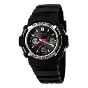 Casio Men's Watch G-Shock Digital-Analog Dial Round Black Resin Strap AWGM100-1A
