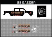 Hot Wheels (1/64), 55 Gasser "Shake" Waterslide, Printed White First, Decals