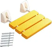 SJIALEN Bathroom Folding Stool Bath Chair Elderly Wall-Mounted Shoe Change Stool Wall Bath Tub Chair for Elderly Shower Chair(Yellow,B)