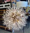 Starburst Crystal Chandelier 24" Width Gold Chandelier Firework Lighting Fixture