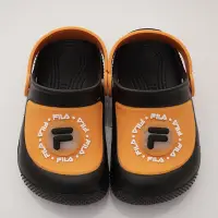 在飛比找Yahoo奇摩購物中心優惠-FILA頂級童鞋-台灣製超輕量護趾電燈涼鞋款-855W黑黃(