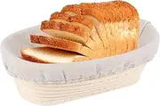 Bread Proofing Basket | Baking Dough Bowl,Oval Bread Proofing Handmade Rattan Basket and Liners for Home Kitchen Baking