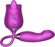 Dual Head Sex Tongue for Licking, Rose Toy for Women Pleasure, Clitorals Stimulator, Electric Women Relaxing Toy, Support 10 Modes Stimulator Licking Nipple (Purple)