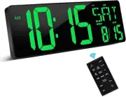 Reloj de Pared Digital Grande con Control Remoto Temporizador Cuenta de16.5 Pulg
