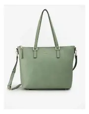 [Madison Accessories] Inga Large Zip Top Tote Bag with Laptop Pocket in Green