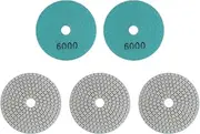 uxcell 5pcs Diamond Polishing Pads 4" Grits 6000 Wet/Dry Polish Pad for Stone Concrete Marble Countertop Quartz for Polisher Grinder