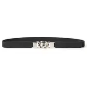 Chunky Chain Elastic Belt Black & Silver - 60-80cm