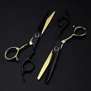Hair Cutting Scissors, Japanese 440c Steel 6 inch Black d Bearing Barber Shears Barber Shears Hairdressing Scissors by