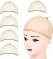 5 Pcs Hair Net for Wigs, Soft Comfortable Blonde Hair Mesh Net Wig Caps, Liner Weaving Caps, Stocking Caps to Hold Wig in Place for Women Men Kids