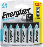 Energizer Max Plus AA Batteries 4 Plus 2 pack