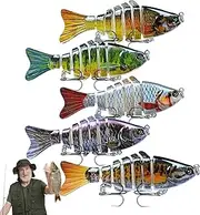 Animated Lure - Lifelike Swim by Itself Segmented Swimbait Kit 4X - Swim Bait for Bass Fishing Multi-Jointed for Men Women