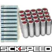 20 PC POLISHED/RED LUG NUTS CONVERSION ADAPTER KIT 12X1.5 TO 12X1.5 FOR WHEELS
