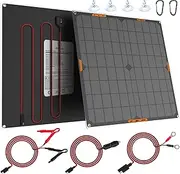 POWISER 20W 12V Solar Panel Car Battery Charger Portable Waterproof Power Trickle Battery Charger & Maintainer for Car Boat Automotive RV with Cigarette Lighter Plug & Alligator Clip