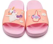[NIDDISLIP] Toddler Little Kids Dinosaur Beach/Pool/Shower Slides/Anti-Skid Home Bath Slippers/Cute Summer Outdoor Shoes for Girls and Boys