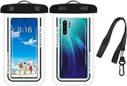 Waterproof Case, 2 Pack IPX8 Waterproof Mobile Phone Case, Dustproof Dry Bag for iPhone Xs/XS Max/XR/X/8/8 Plus/7/7 Plus/6/6s, Samsung Galaxy S9//S8/S7 Google Pixel, 2-Pack: Black, Water Sports Bag