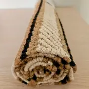 Home Collections 20"x54" Woven Runner Earth Tones Cotton & Jute Modern Design