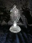Beautiful ART DECO Czech crystal glass perfume bottle / Vintage New Old Stock