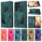 For Samsung Galaxy S24 S23 S22 S21 S20 A35 A24 A15 Cat Pattern Wallet Stand Case