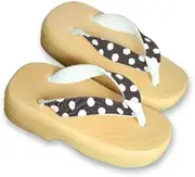 Hajime(一歩) [One Step] [Hajime] Geta Clogs, Soft and Water Resistant, Made of Sponge, XXS Beige/Dot x Black, Dot x Black (Dots x Black/XXS), dot/black, XXS(16.5cm)