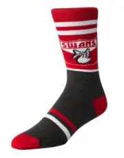 Sydney Swans Official AFL Adult Novelty Retro Design Shield Socks Mens 8-11