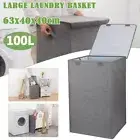 Laundry Basket Dirty Washing Clothes Storage Folding Bin Hamper Bag Lid & Handle
