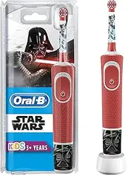 Oral-B Kids Starwars Electric Toothbrush/Electric Toothbrush for Children from 3 Years, 2 Cleaning Modes for Dental Care, Extra Soft Bristles, 4 Stickers, Designed by Brown, Red (Design May Vary)