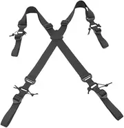 Adjustable X Back Suspenders Bag Heavy Duty Weight Belt for Outdoor Use Black Multifunctional Back Brace for Casual Work Attire Portable and Durable Design