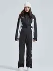 $300 New RAWRWAR Women High Neck Hooded One Piece Ski SnowSuit Black White Sz M