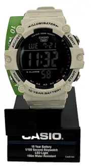 CASIO MEN'S WHITE SPORT DIGITAL WATCH AE1500WH-8B2V