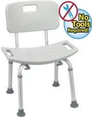 Medical Tool-Free Assembly Spa Bathtub Adjustable Shower Chair Seat Bench