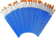 uvbws 160 Pcs Small Paint Brushes, Flat Tip Round Brushes Acrylic Watercolor, Touch Up Brushes for Kids Classroom/Art Enthusiasts