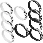 CIYODO Lattice Bracelet Set 12pcs Checkered Wristbands for Racing Events Party Decorations Silicone Wrist Bands