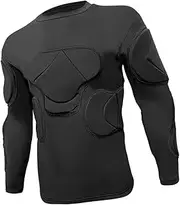 [Vaveren] Goal Keeper Top Men Soccer Jersey Multifunction Protector Black Goalkeeper Training Suit Football Protective Gear for Games