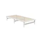 Oikiture Wooden Bed Frame Single Size Solid Pine Timber White