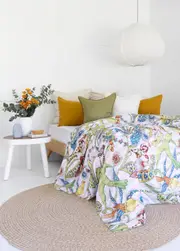 Kantha Quilt Indian Quilt Block Print Quilt Bedspread Bohemian Boho Cotton Throw Quilt Handmade Blanket Doona King Size 063