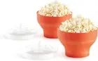 0202227S02 Set 2 Mini Pop Corn, Single Portions in Microwave, Silicone, Red