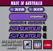 Suntour SR style Fork Stickers Phantom Purple Black Decal. set laminated XCR