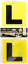 2 Pack Plastic Learners Yellow Ls L Plates Pair Secure Hold Suction Cups Hook