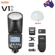 Godox V1Pro C TTL HSS Round Head Flash For Canon + AK-R11 Diffuser Dome