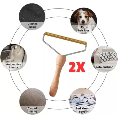 2X Portable Lint Remover Pet Fur Clothes Fuzz Shaver Jumper Roller Reusable