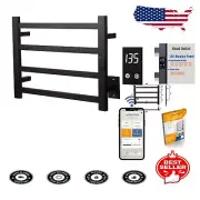 Luxury Matte Black Towel Warmer - 4 Bar WiFi Enabled, Alexa & Google Compatible