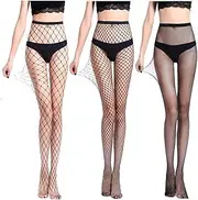 [PiurUf] Fishnet Socks Women Sexy Hollow Out Fishnet Sexy Pantyhose Female Women's Stockings Hosiery Medias Lingerie Stockings (Color : 3pcs, Size : One Size)