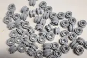 25 Lego Light Bluish Gray, Wheel 11mm D.x8mm with Center Groove, 4 Spoke Inv 312