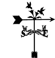 Stainless Steel Weathercock Wild Boar Hummingbird and Flower Weather Vane Wind Direction Indicator Weathervane with Anti-Rust Coating Garden Stake Art Decor,Hummingbird and Flower