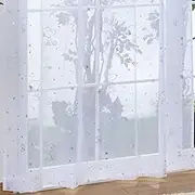 Peanuts Snoopy KO-6 Lace Curtain, Hard to See from Outside, Set of 2, Starry Sky, Width 39.4 x Length 69.3 inches (100 x 176 cm)