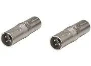 (2) Two Genuine NEUTRIK NA3MM 3-Pin XLR Male to XLR Male Coupler Adapter