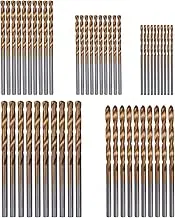 Bestgle 50 Pcs Mini Twist Drill Bit Set Titanium Coated High Speed Steel Drill Bits Round Shank Micro Twist Bits for Wood Plastic Soft Metal Sheet Drilling, 1mm/ 1.5mm/ 2mm/ 2.5mm/ 3mm