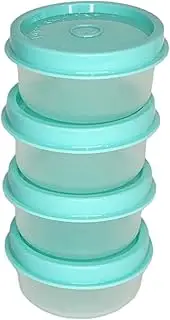 [Tupperware] Set of 4 Smidgets Tiny 1 oz Containers Sheer with Aqua Lids